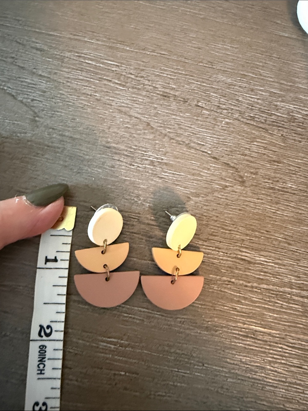 Neutral Tiered Geometric Drop Earrings - Women Jewelry